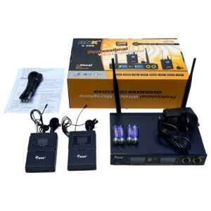 BNK X35B Dual Channel Wireless Lavalier Microphone System
